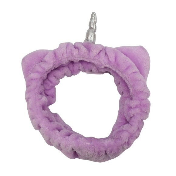 Claires Plush Lavender Unicorn Horn Ears Makeup Headwrap - Picture 2 of 3